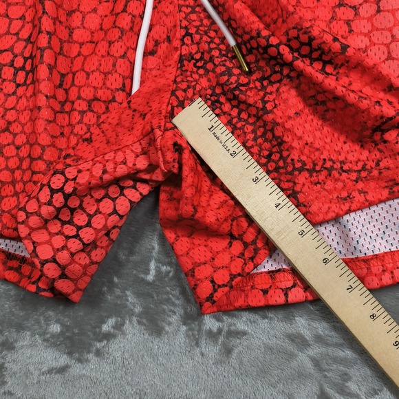 Ryoko Rain Shorts Men XL Red Black Snake Print Mesh Athletic Streetwear Tropical - Picture 10 of 10